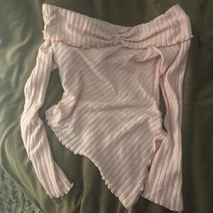 Asymmetrical pink top